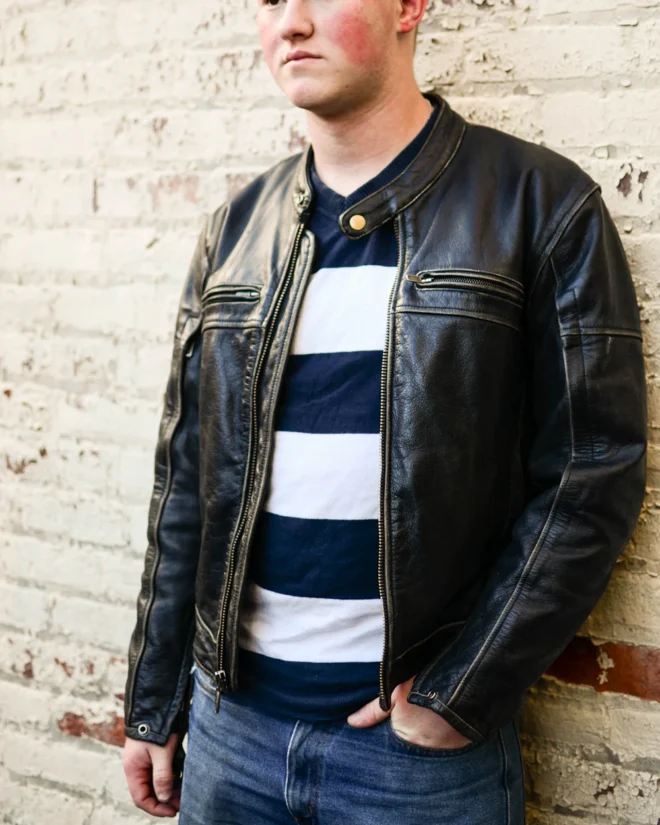 Theo Men's Black Cafe Racer Jacket