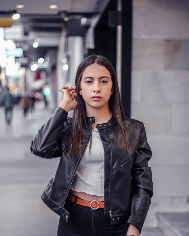 Ava Women's Black Moto Leather Jacket