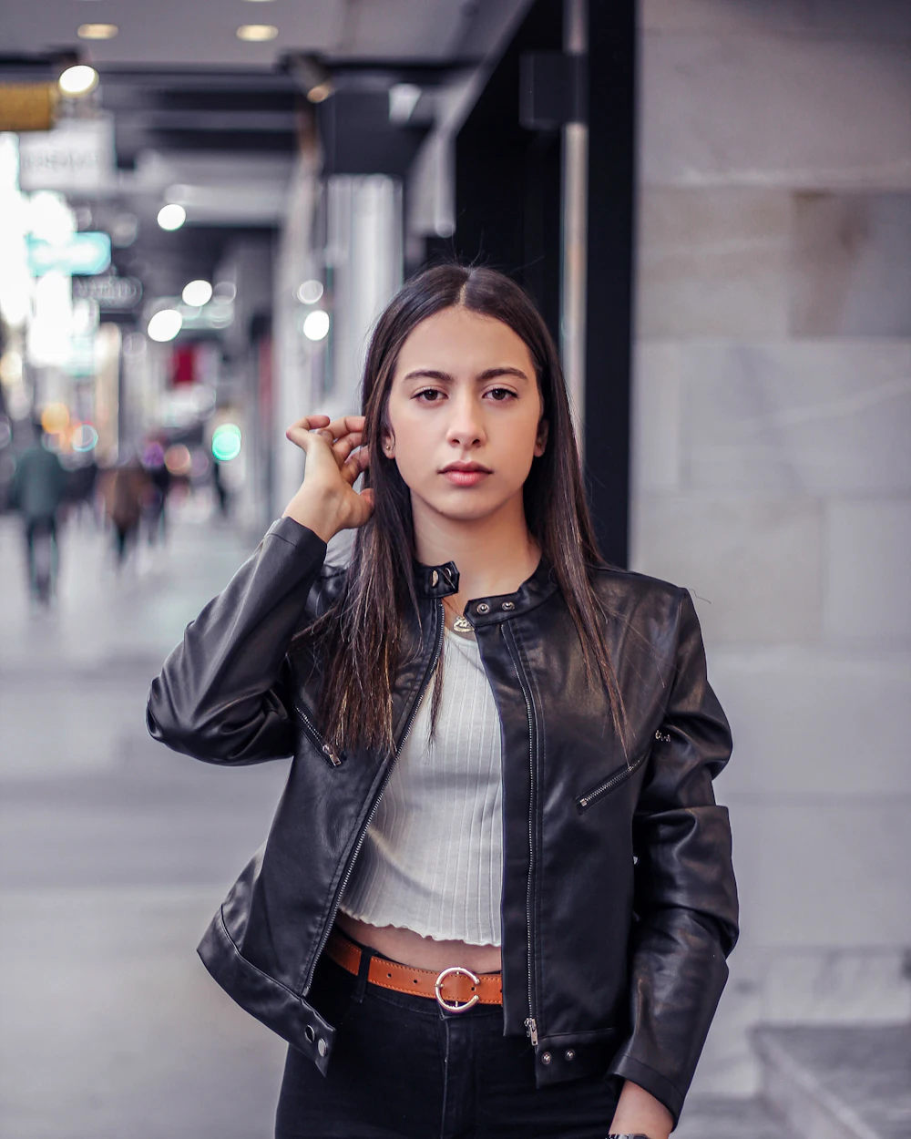 Ava Women's Black Moto Leather Jacket