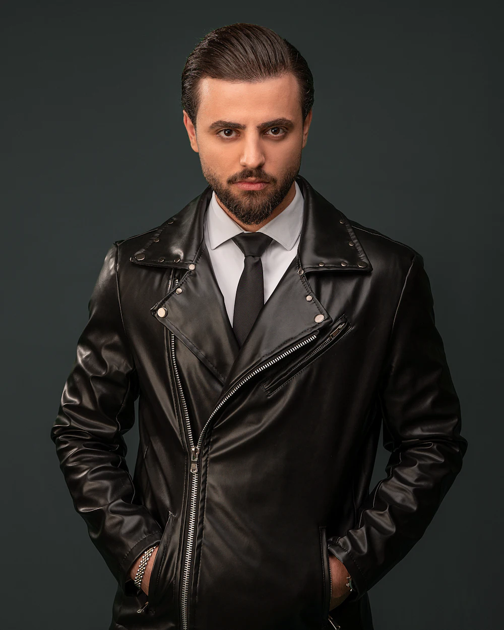 Noah Men's Black Asymmetric Zip Jacket